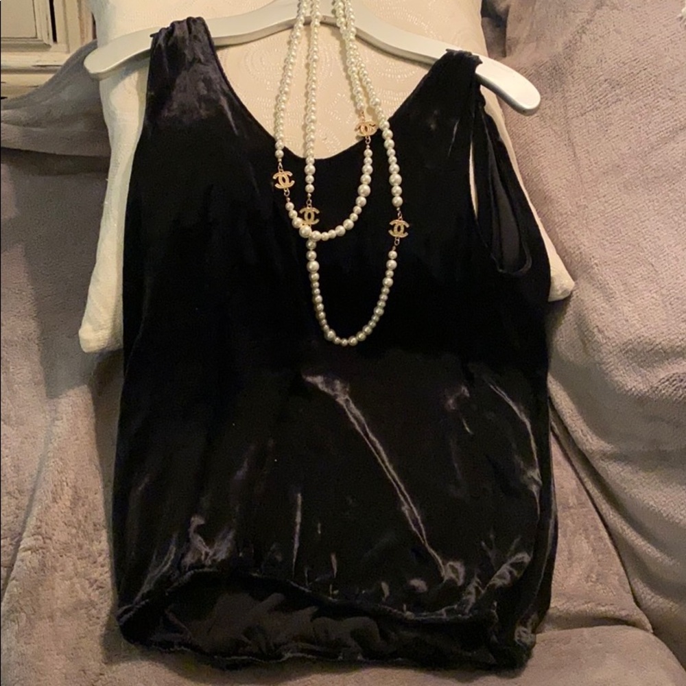 Black velvet dress tank shirt